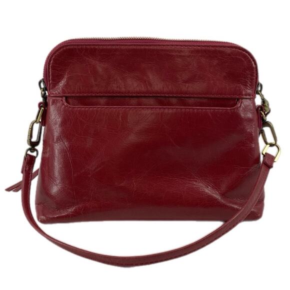 Hobo Reeva Crossbody Bag Red Leather Small Convertible - Picture 2 of 16
